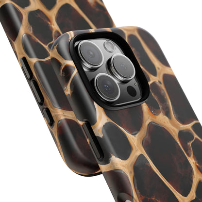 Phone Case — Brown Leather Dot Texture Rugged Protective Cover