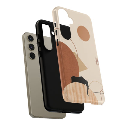 Abstract Earth Tones Phone Case — Minimal Geometric Design