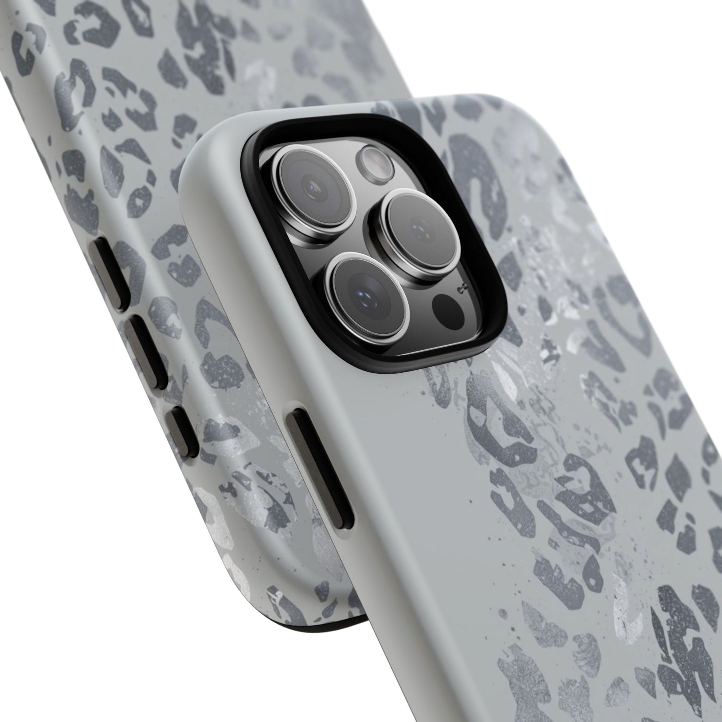 Gray Leopard Print Tough Phone Case