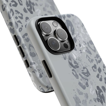 Gray Leopard Print Tough Phone Case