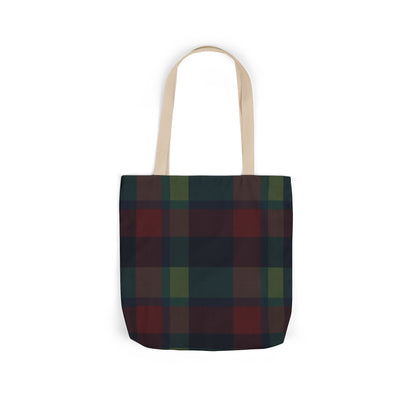 Plaid Canvas Tote Bag — Dark Autumn Tartan Market Tote