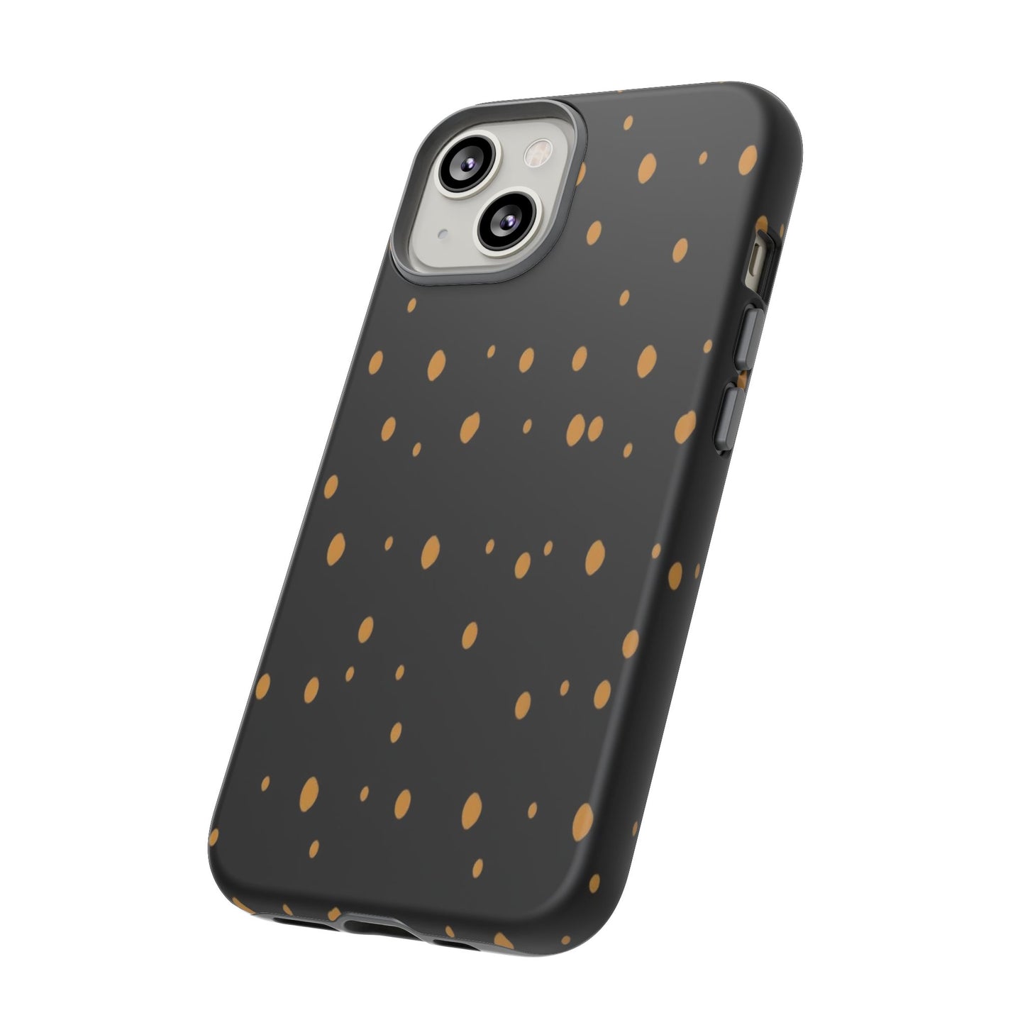 Black & Gold Dot Tough Phone Case — Protective Sparkle Pattern