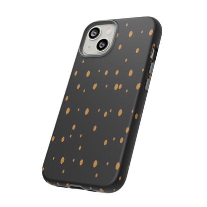 Black & Gold Dot Tough Phone Case — Protective Sparkle Pattern