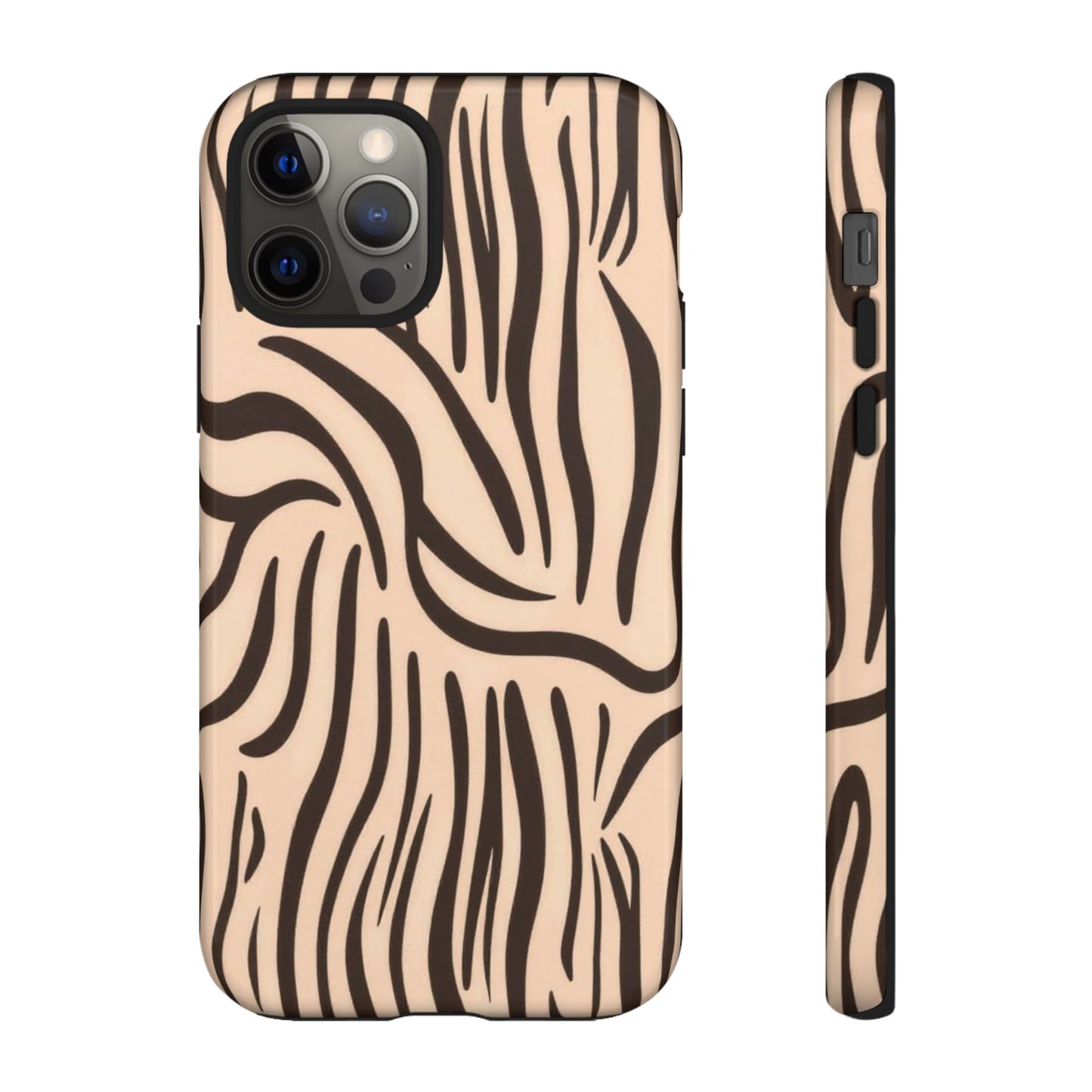 Zebra Stripe Tough Phone Case – Neutral Animal Print Protective Cover