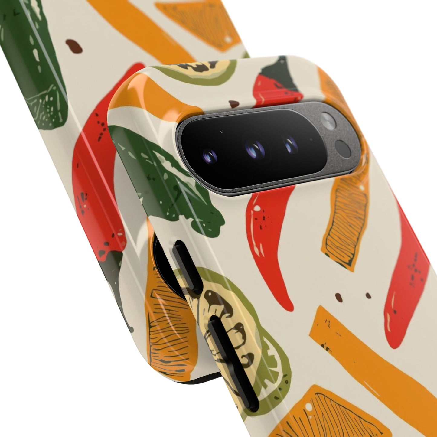 Spicy Peppers Phone Case – Colorful Chili, Lime & Citrus Pattern