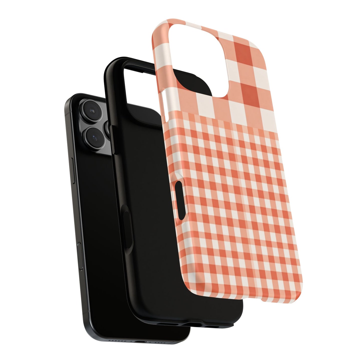 Buffalo Check Tough Phone Case — Orange Gingham Protective Cover