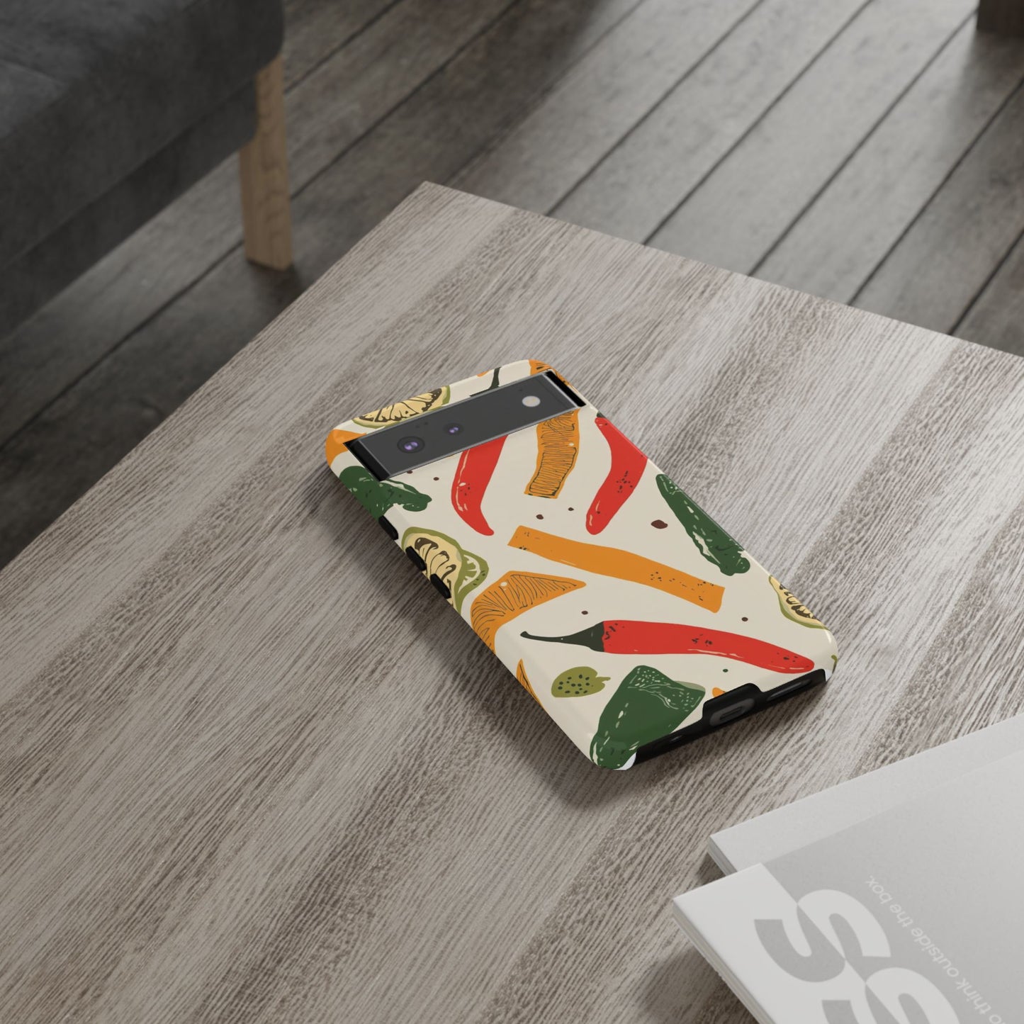Spicy Peppers Phone Case – Colorful Chili, Lime & Citrus Pattern