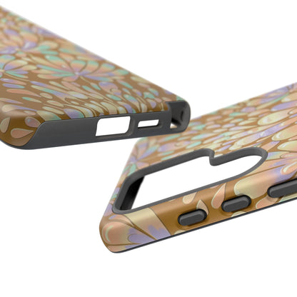 Floral Burst Tough Phone Case – Gold Pastel Botanical Protection