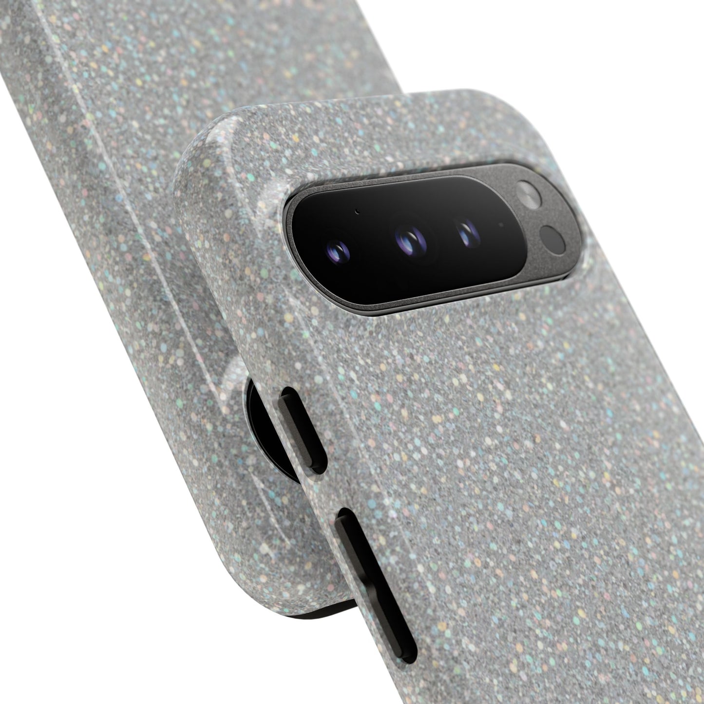 Glitter Silver Tough Phone Case — Sparkling Protective Phone Case