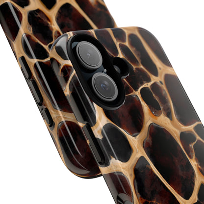 Phone Case — Brown Leather Dot Texture Rugged Protective Cover