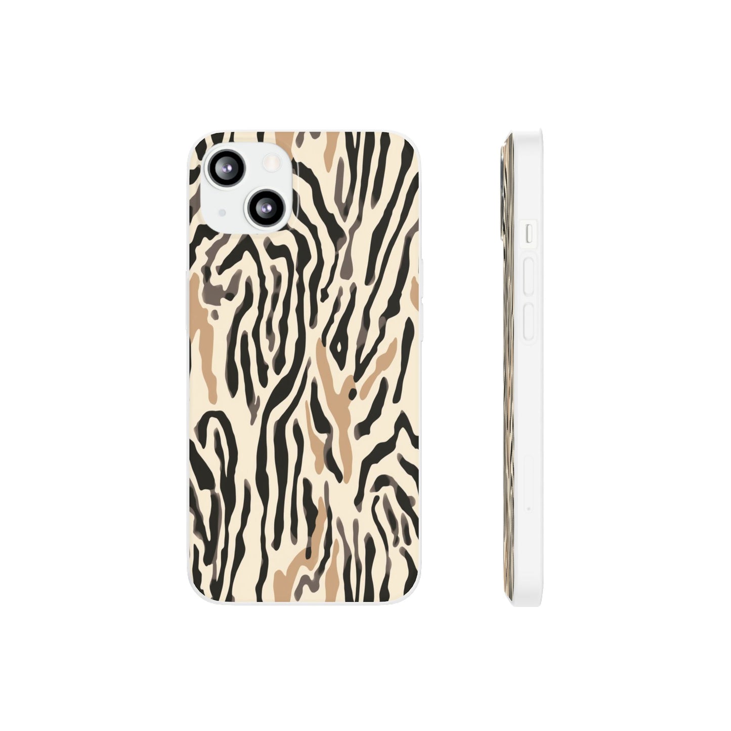 Zebra Stripe Phone Case – Neutral Animal Print Flexi Case