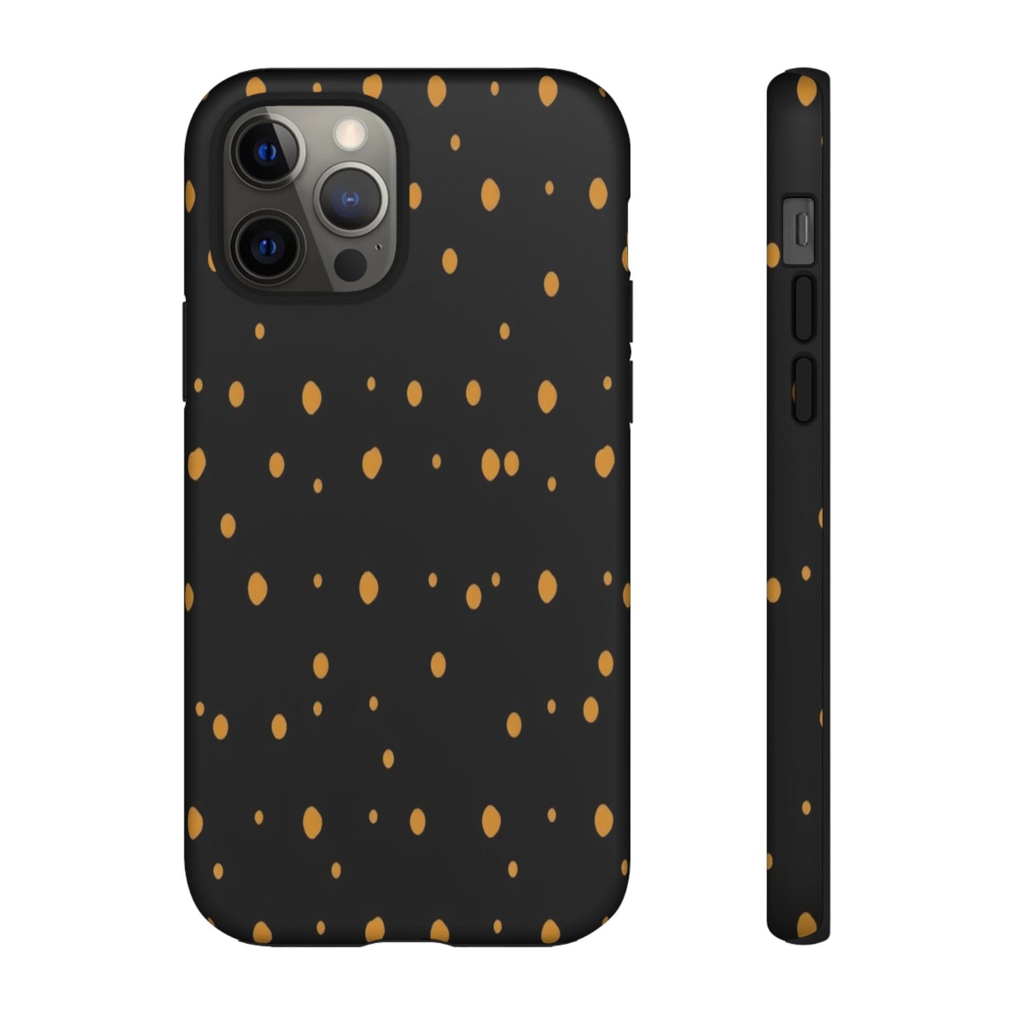 Black & Gold Dot Tough Phone Case — Protective Sparkle Pattern