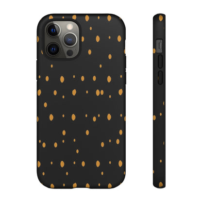 Black & Gold Dot Tough Phone Case — Protective Sparkle Pattern