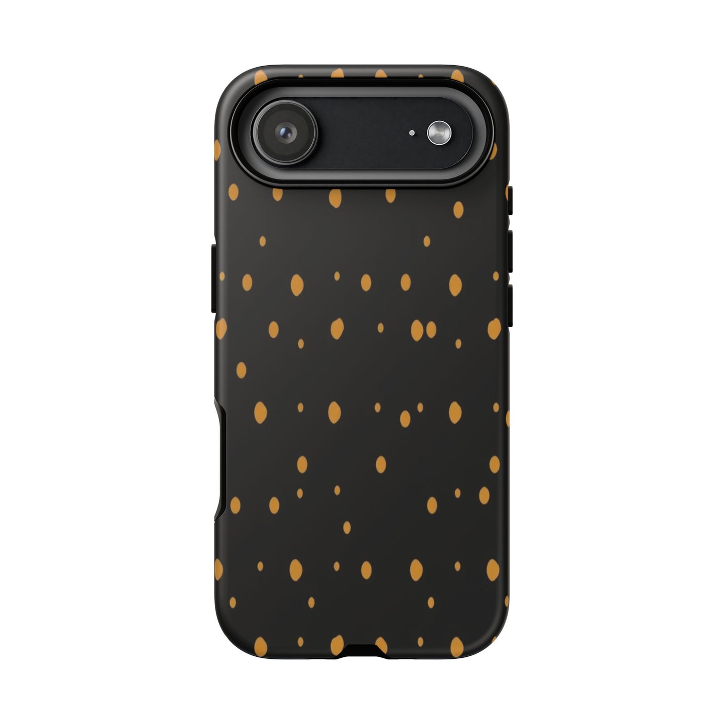 Black & Gold Dot Tough Phone Case — Protective Sparkle Pattern