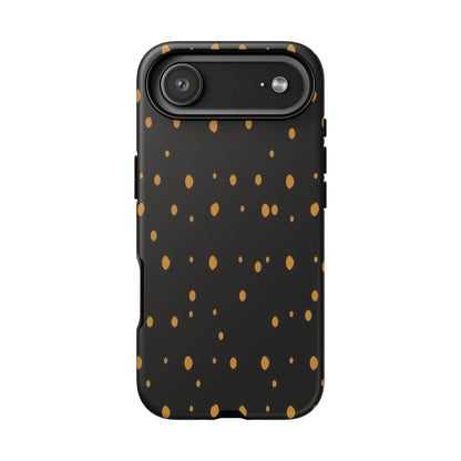 Black & Gold Dot Tough Phone Case — Protective Sparkle Pattern
