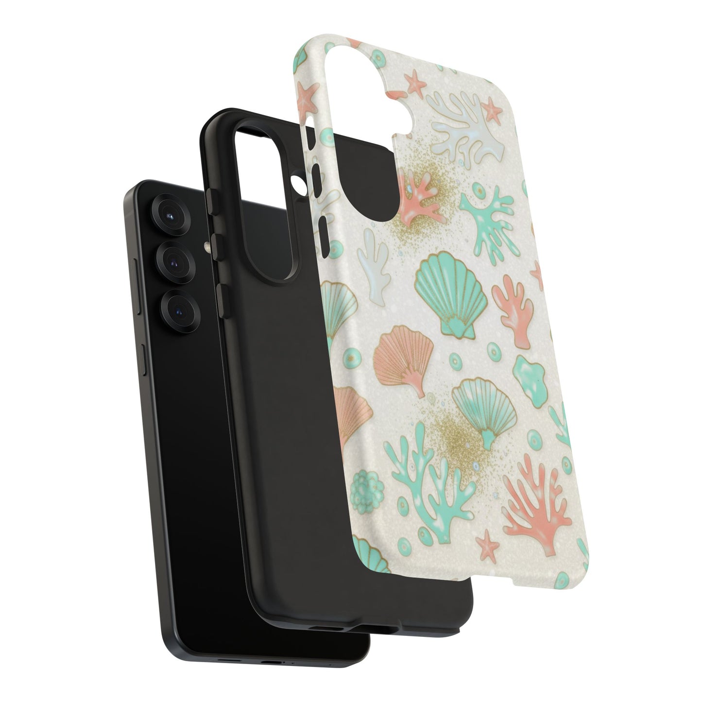 Seashell Coral Phone Case — Pastel Beach Shells Protective Tough Case