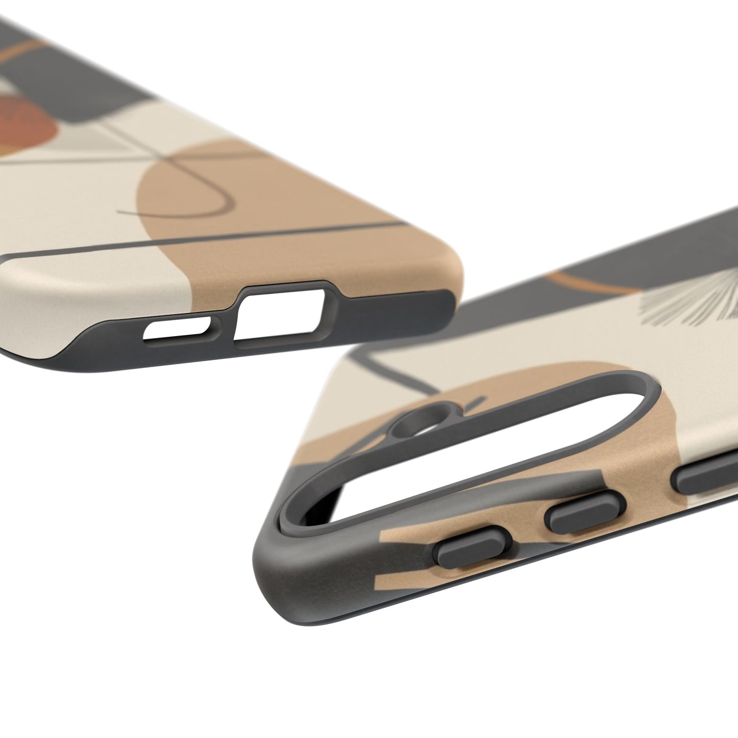 Abstract Earth Tone Phone Case — Mid-Century Minimalist Tough Case