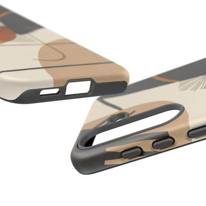 Abstract Earth Tone Phone Case — Mid-Century Minimalist Tough Case