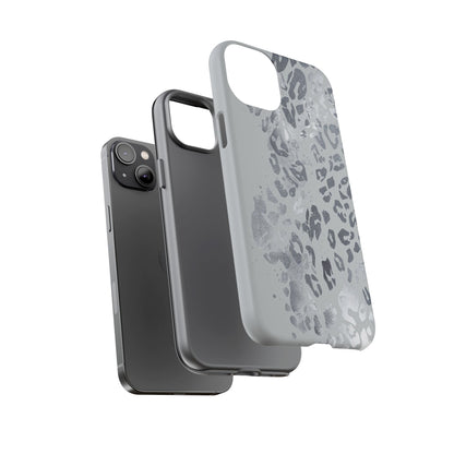 Gray Leopard Print Tough Phone Case