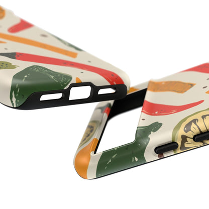 Spicy Peppers Phone Case – Colorful Chili, Lime & Citrus Pattern