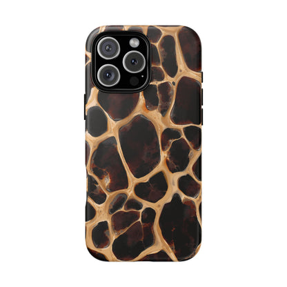 Phone Case — Brown Leather Dot Texture Rugged Protective Cover