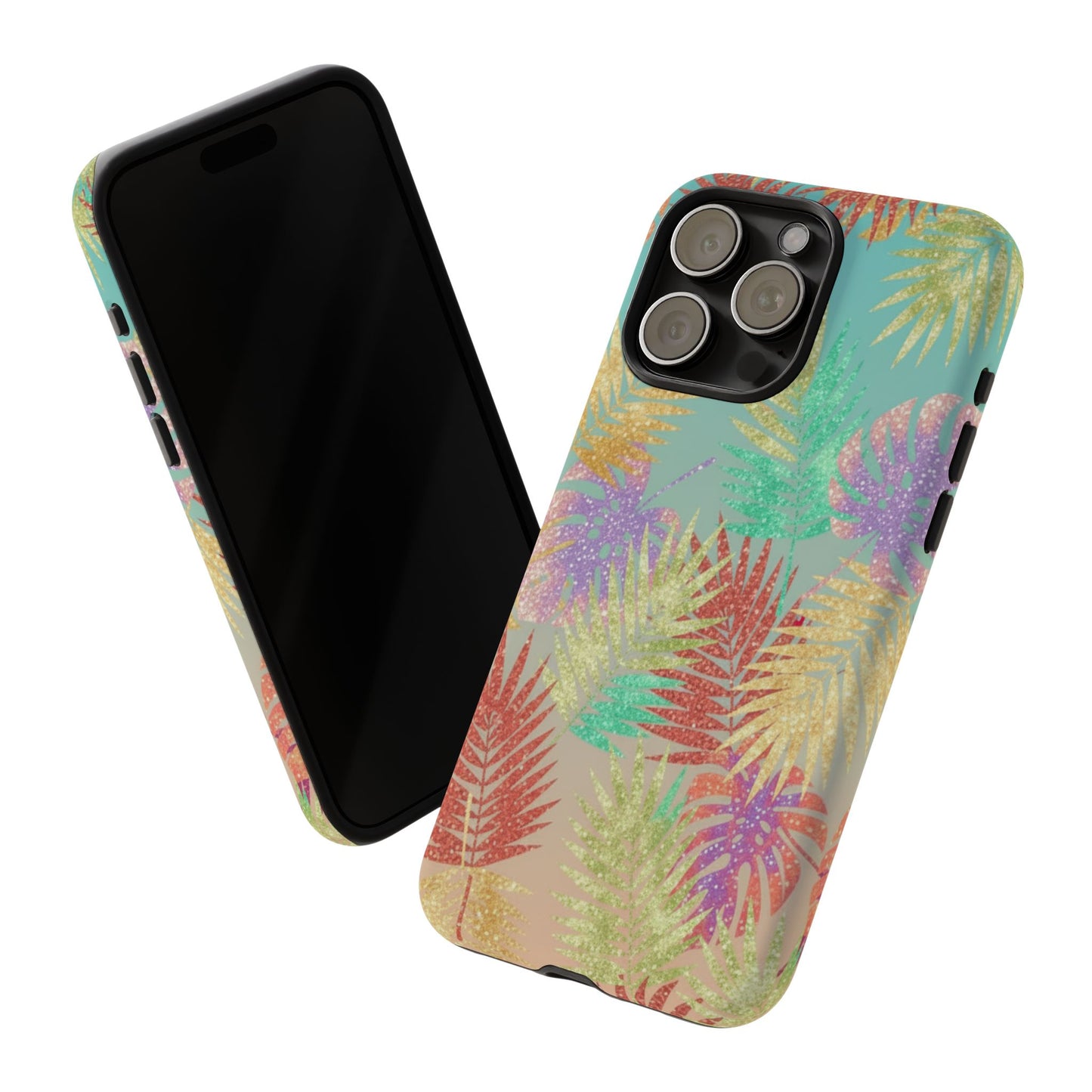 Tropical Palm Leaf Tough Phone Case – Colorful Pastel Botanical Protection