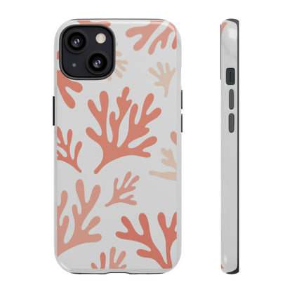 Coral Reef Pattern Tough Phone Case — Pink Beachy Protective Cover