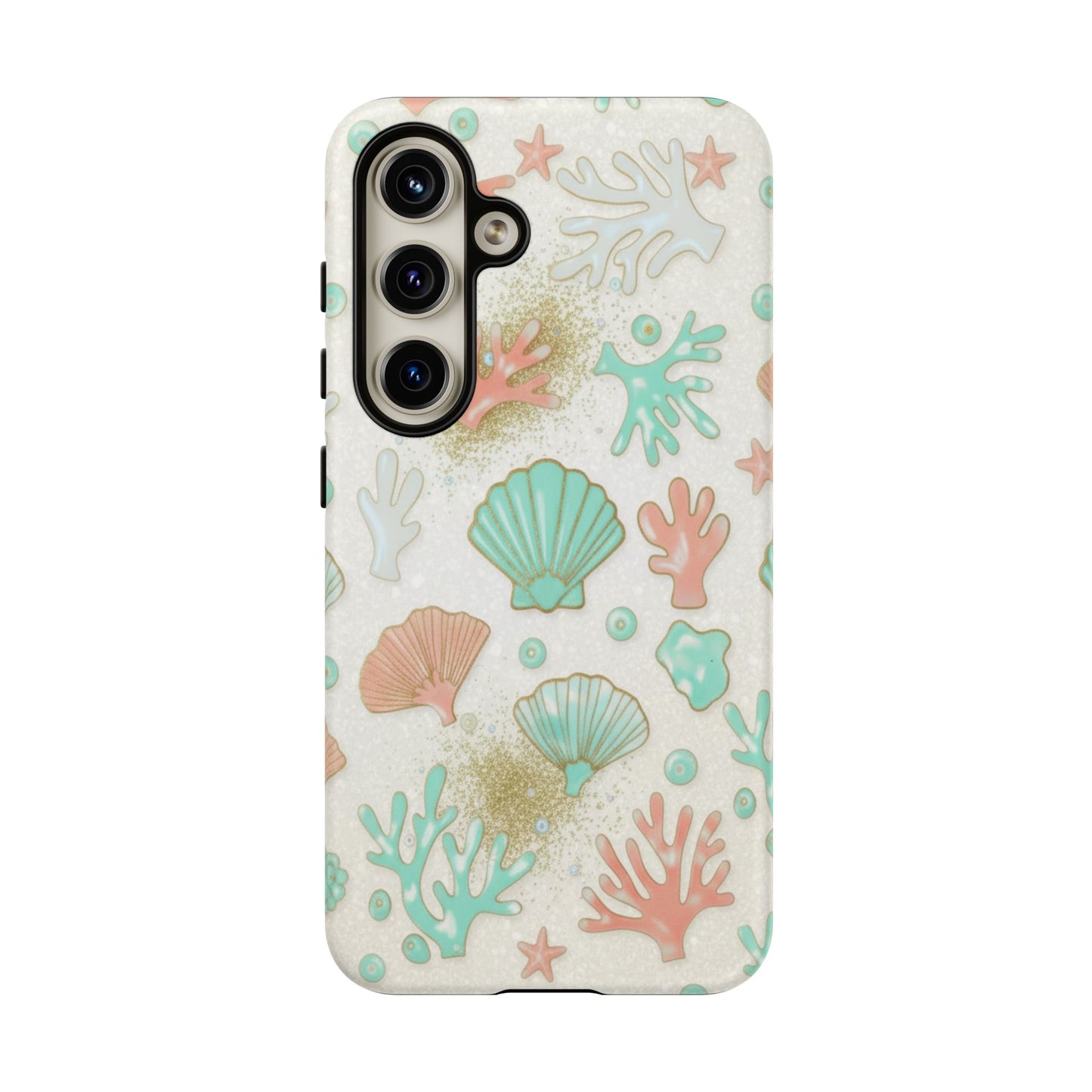 Seashell Coral Phone Case — Pastel Beach Shells Protective Tough Case