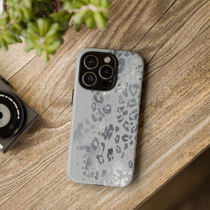 Gray Leopard Print Tough Phone Case