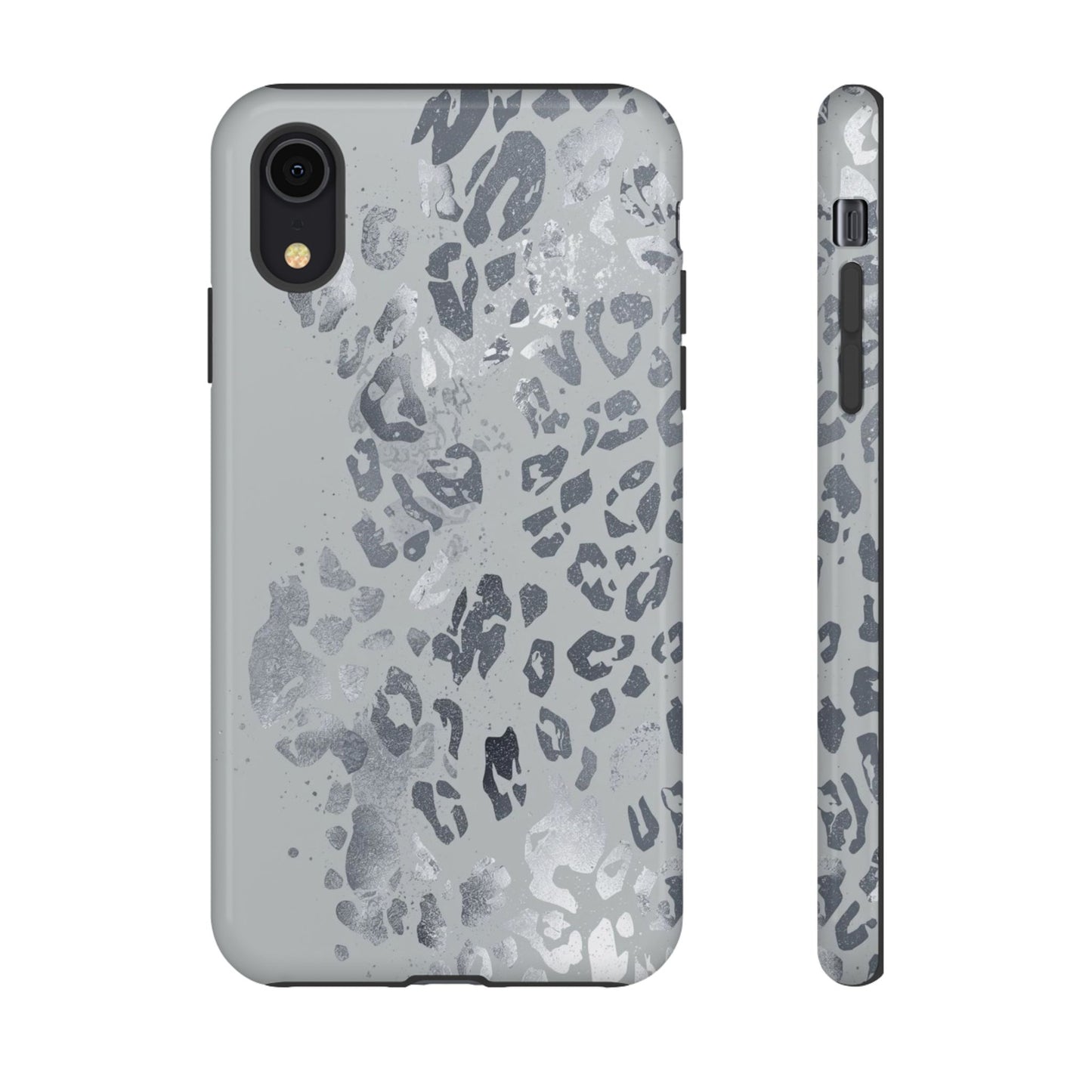 Gray Leopard Print Tough Phone Case