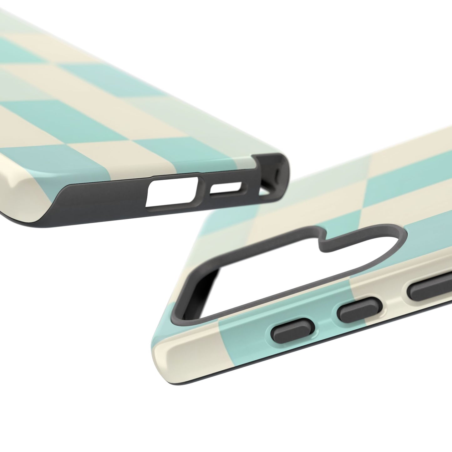 Pastel Checkerboard Tough Case – Mint & Cream Protective Phone Cover