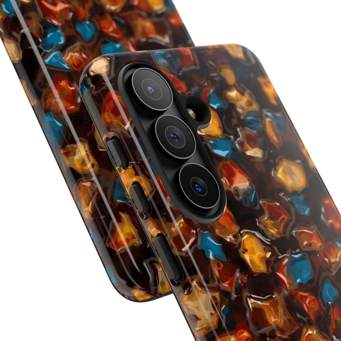 Phone Case - Amber Tortoiseshell Mosaic Protective Cover