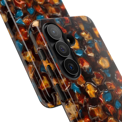 Phone Case - Amber Tortoiseshell Mosaic Protective Cover