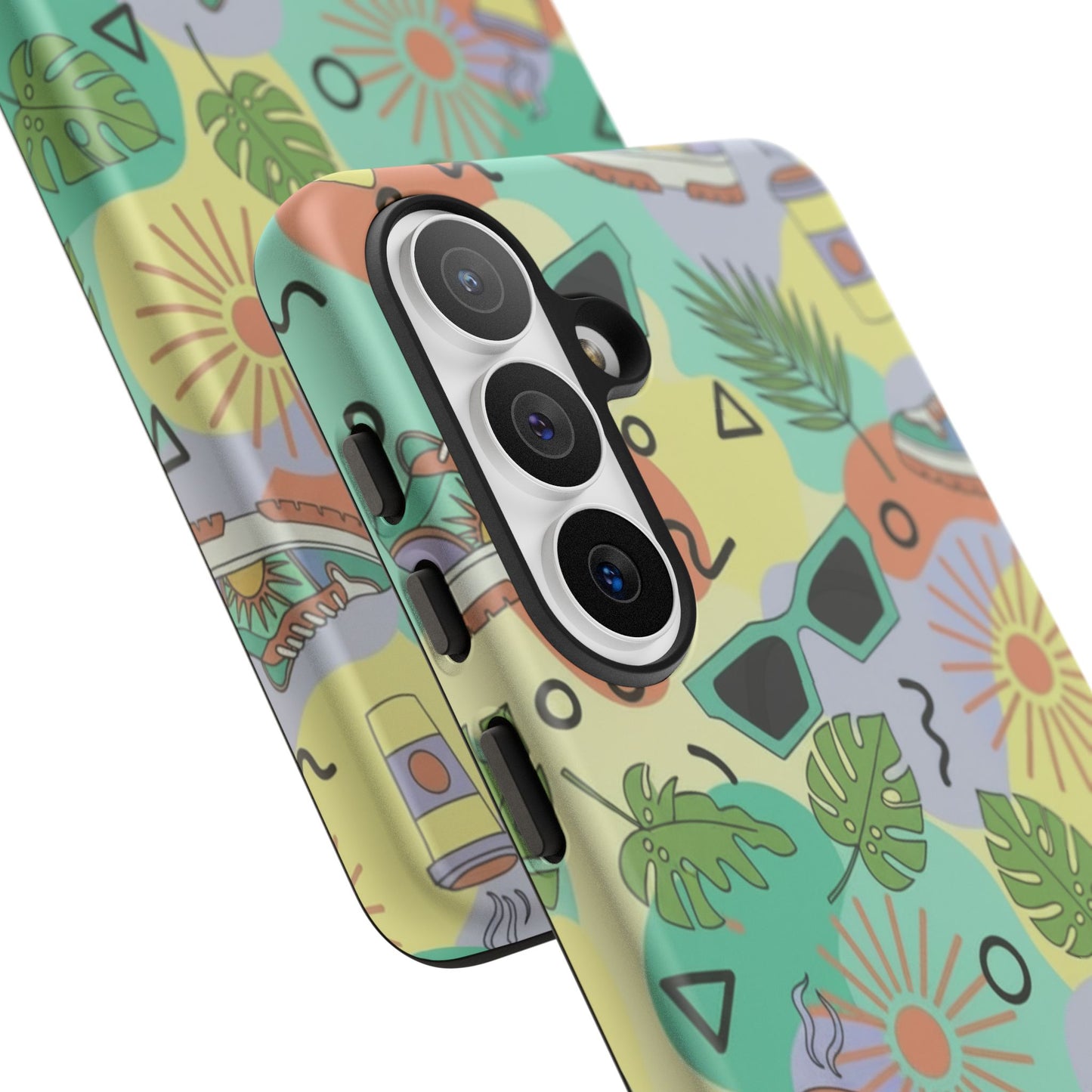 Tropical Summer Phone Case — Retro Sunglasses, Sneakers & Palm Pattern