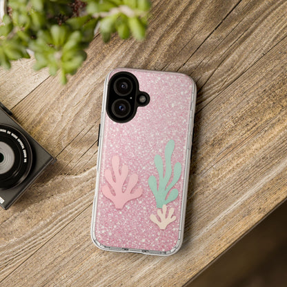 Pink Glitter Seaweed Tough Case - Sparkle Protective Phone Cover