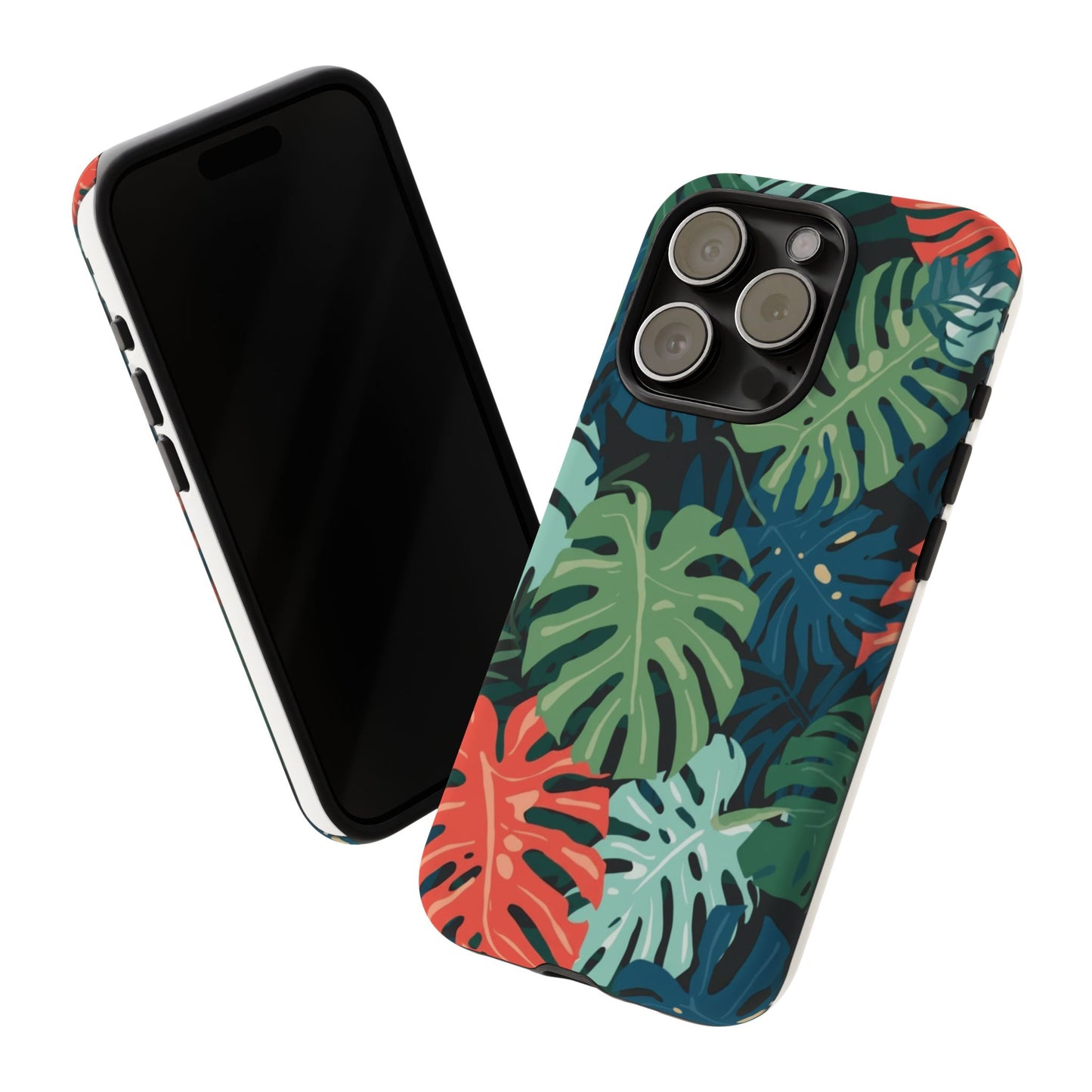 Tropical Monstera Phone Case — Colorful Leaf Protective Tough Case