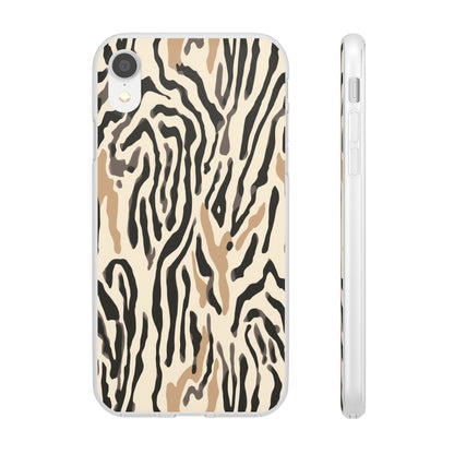 Zebra Stripe Phone Case – Neutral Animal Print Flexi Case