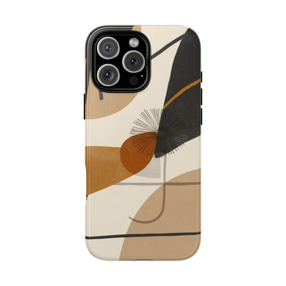 Abstract Earth Tone Phone Case — Mid-Century Minimalist Tough Case