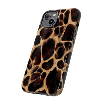 Phone Case — Brown Leather Dot Texture Rugged Protective Cover