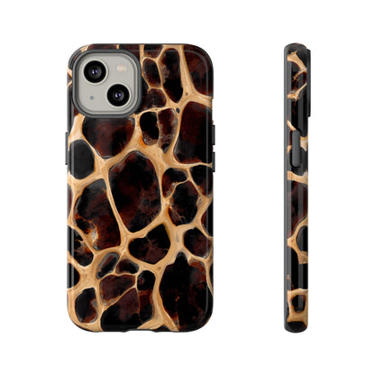 Phone Case — Brown Leather Dot Texture Rugged Protective Cover