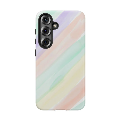 Pastel Watercolor Stripe Tough Phone Case