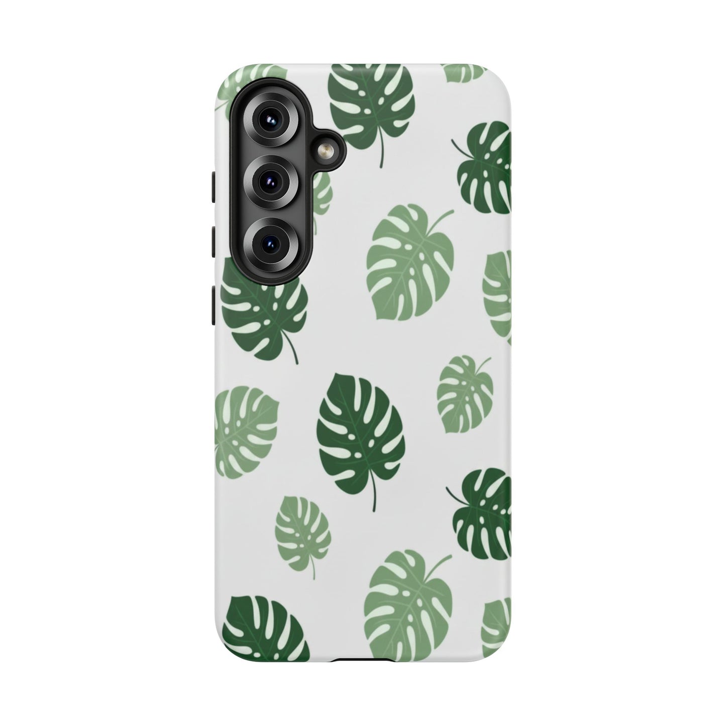 Monstera Leaf Phone Case — Tropical Green Pattern Tough Case
