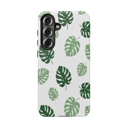 Monstera Leaf Phone Case — Tropical Green Pattern Tough Case