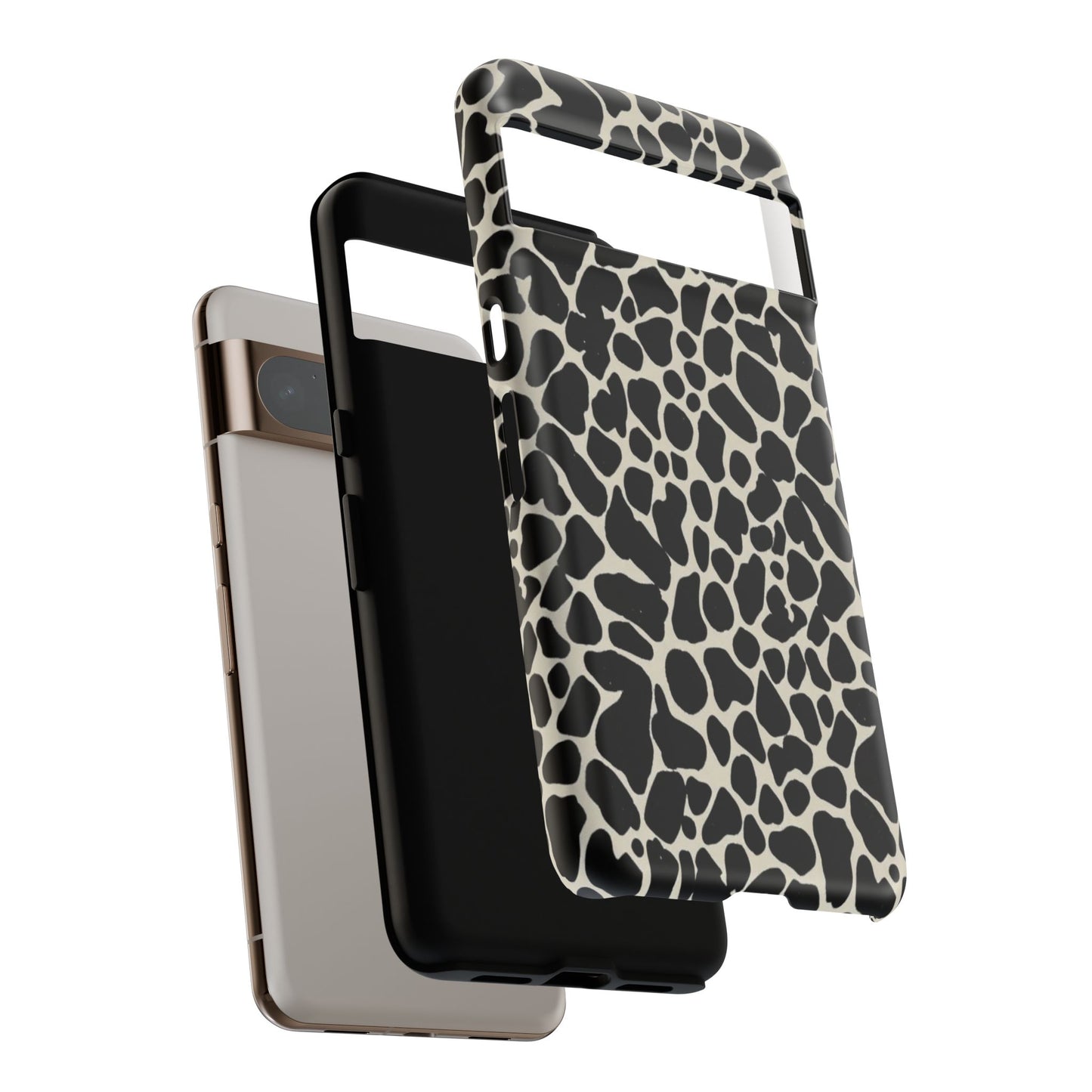 Black and White Cowhide Phone Case — Protective Tough Case