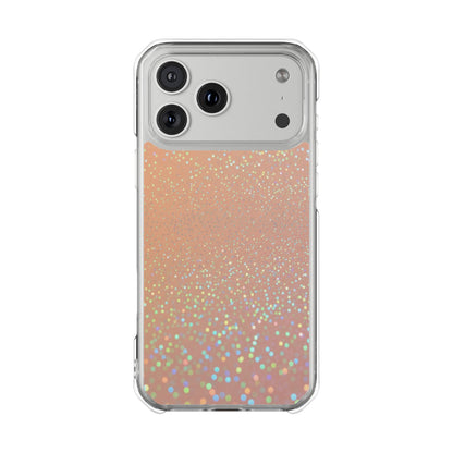 Holographic Rose Gold Glitter Clear Magnetic Phone Case