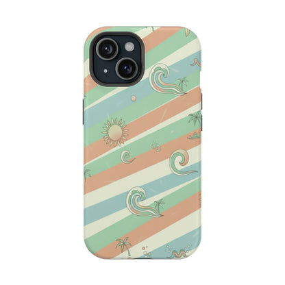 Magnetic Impact-Resistant Phone Case — Retro Surf Stripes