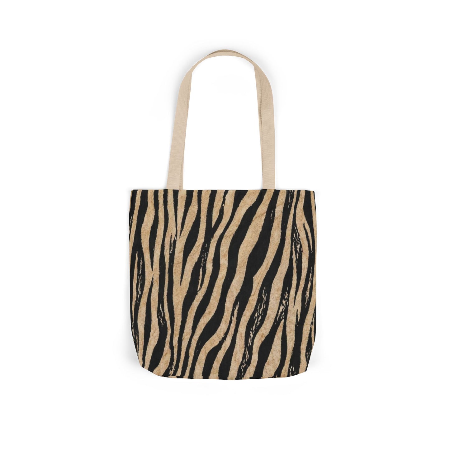 Zebra Print Canvas Tote Bag — Animal Print Reusable Market Bag