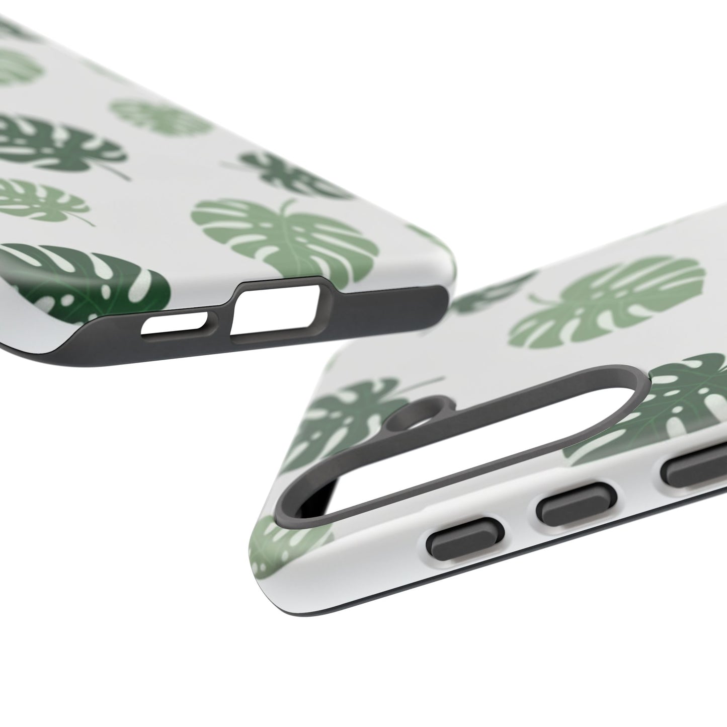 Monstera Leaf Tough Phone Case – Tropical Green Palm Pattern Protective Cover