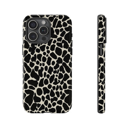 Black and White Cowhide Phone Case — Protective Tough Case