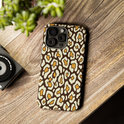Leopard Print Tough Phone Case — Durable Protective iPhone Cover